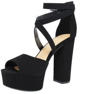 NEW Marco Women's Black Strappy High Platform Open Toe Block Heels Size 11